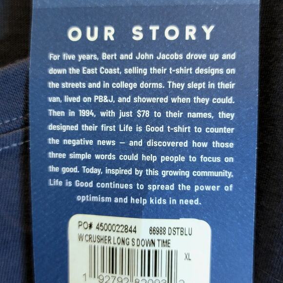 Life is Good Long Sleeve Tee Womens Skiing Sz XL Navy Blue Down Time Winter NEW - Picture 8 of 11